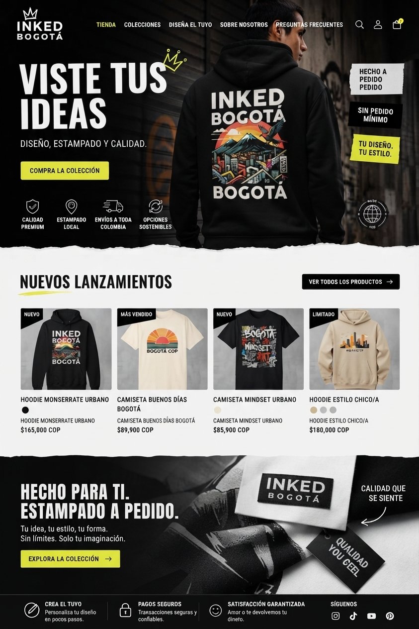 Vista previa de diseño web para una tienda de ropa