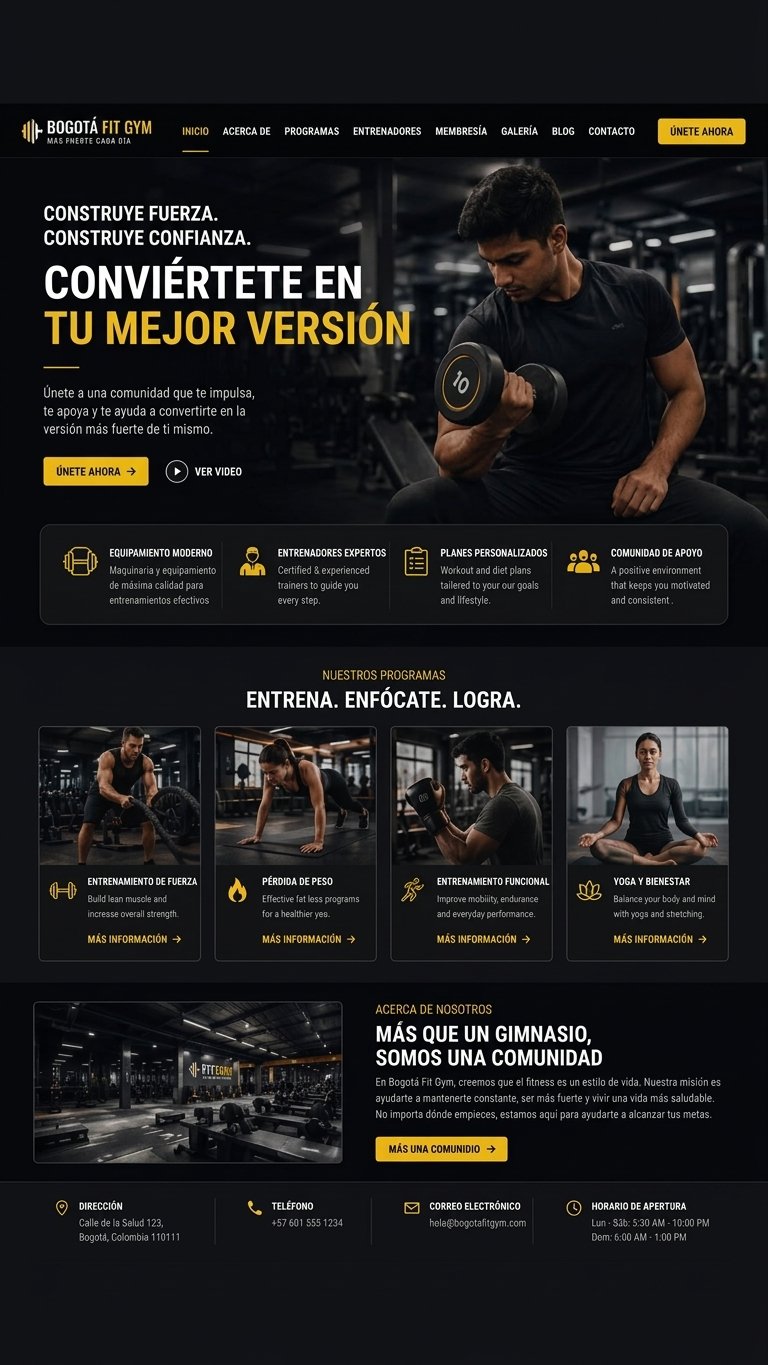Diseño web para gimnasio
