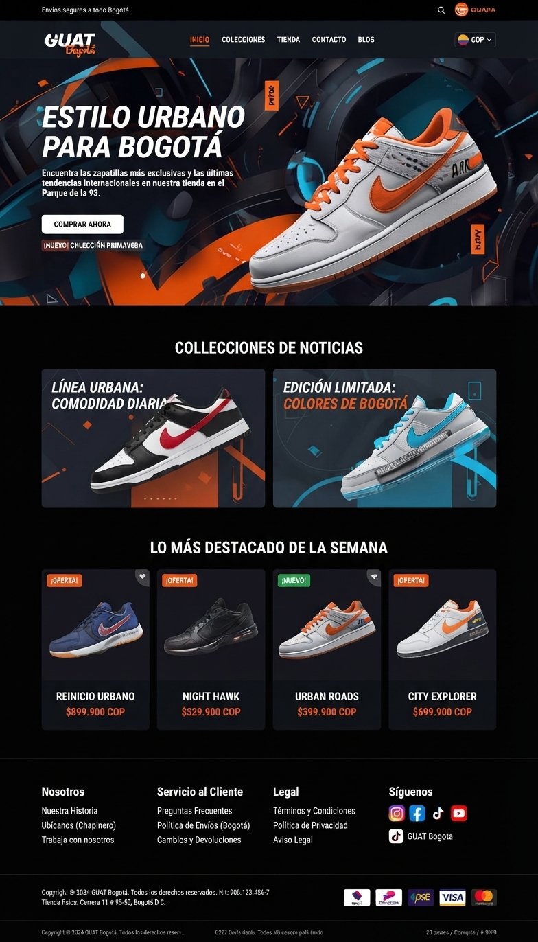 Diseño web para tienda de zapatillas