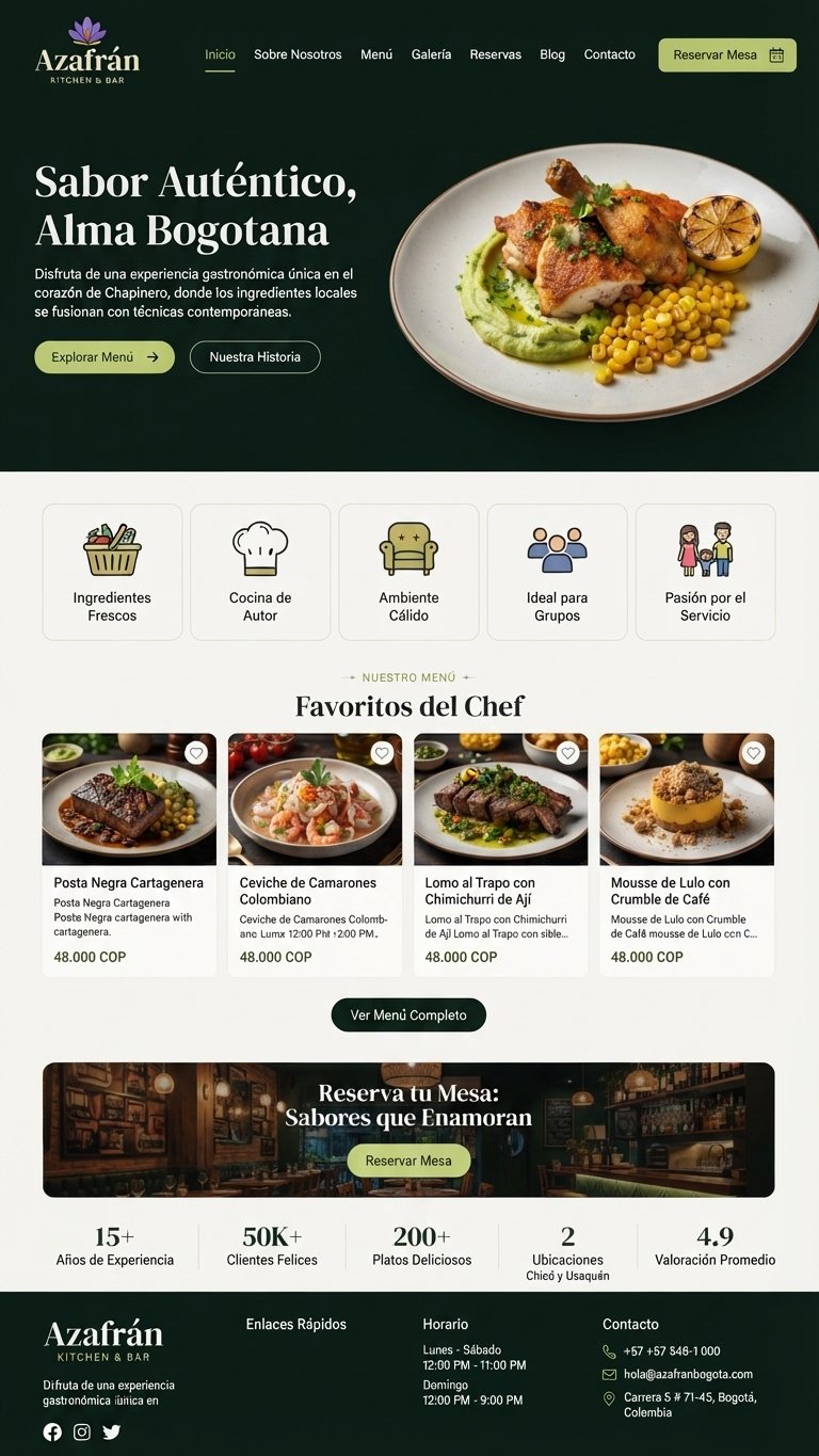 Diseño web para gastronomía